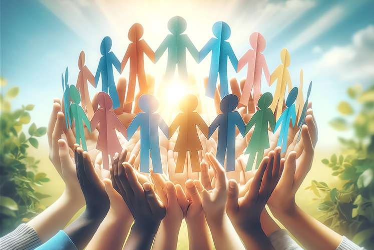 Circle Of Hands Holding Crcle Of Paper Dolls 747x499