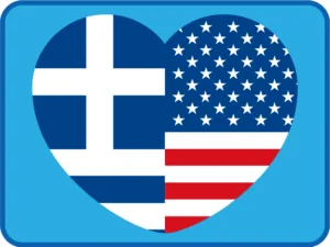 Greek American Heritage Heart Flags
